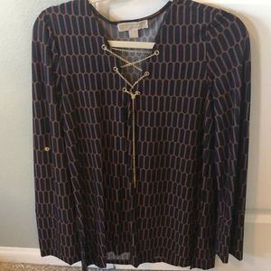 Michael Kors L/S blouse snap sleeve roll to 3/4